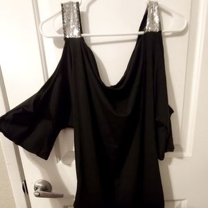 Black & sequin top